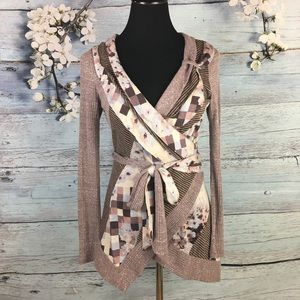 Anthropologie Pilcro Wrap Floral Lilac Purple Top